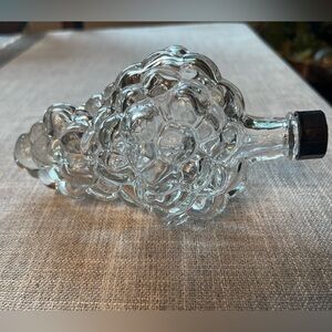 70s VINTAGE clear glass grapes bottle. Rare find